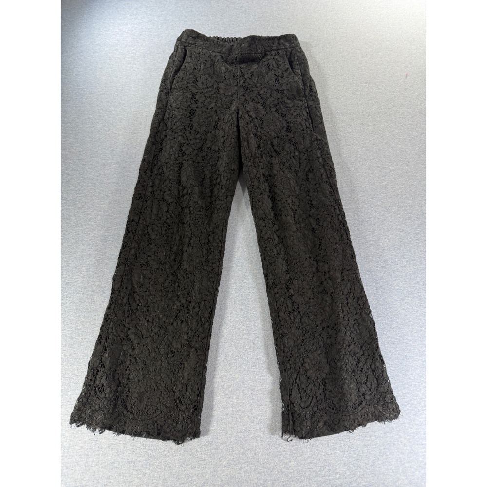 J.Crew Peyton Lined Lace Pants Black Size 0T Tall Floral Straight Leg Trousers